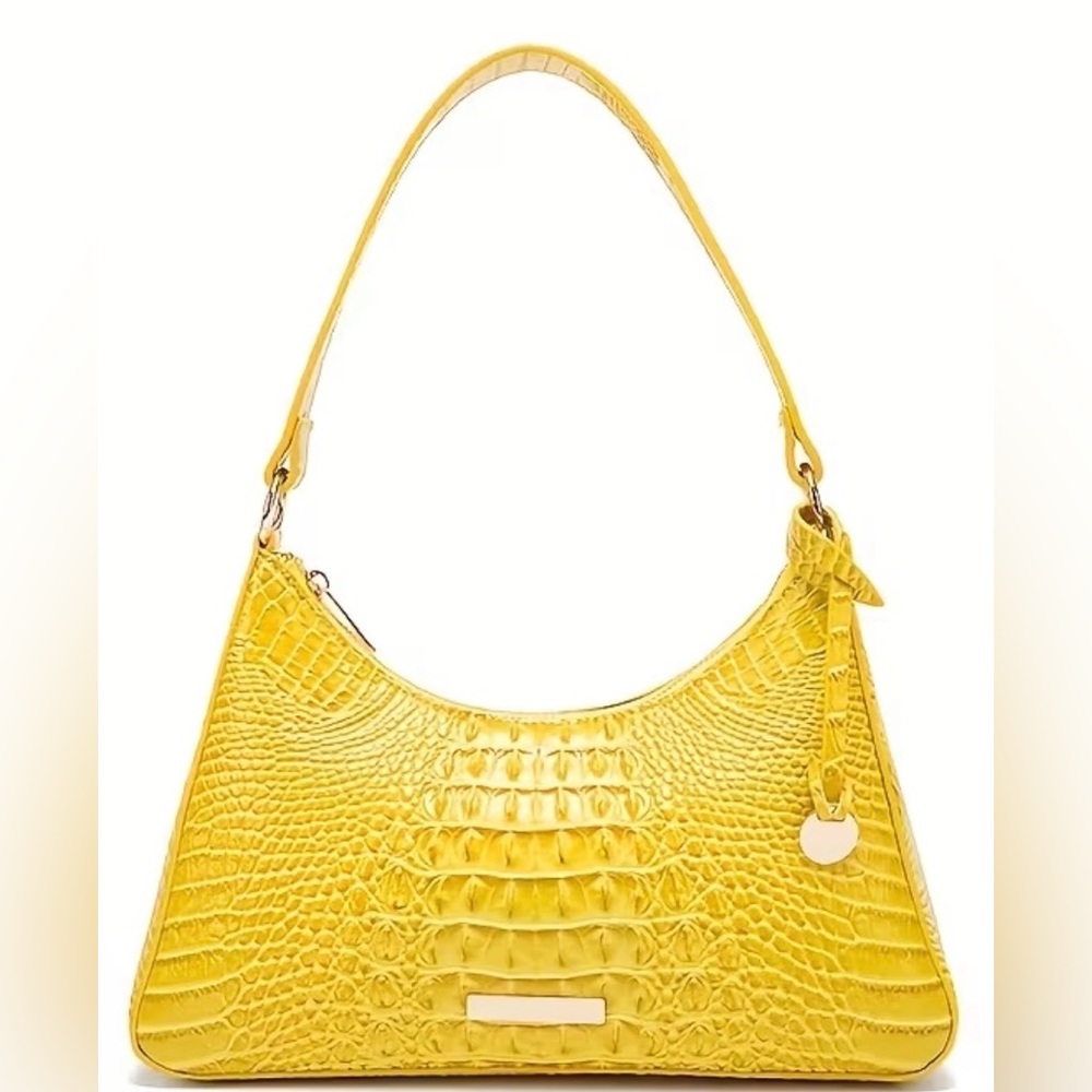 Vibrant Yellow Embossed Shoulder Bag NWT